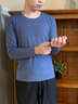莫代爾男士秋衣上衣單件薄款莫代爾保暖內(nèi)衣男秋冬季抗寒發(fā)熱修身打底衫 鉑灰 【單上衣】 XL 【120-155斤 80S莫代爾】 曬單實拍圖