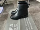 金利來(lái)（Goldlion）女靴秋冬通勤羊皮中跟女靴氣質(zhì)時(shí)裝靴粗跟短靴G692530129黑色37 曬單實(shí)拍圖