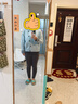 百家好（Basic House）Basic House/百家好撞色圓領(lǐng)斜門(mén)襟開(kāi)衫外套2025女士春季新款毛衣 藍色 L 曬單實(shí)拍圖