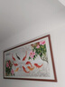 出寫(xiě)九魚(yú)圖客廳沙發(fā)背景墻裝飾畫(huà)中式餐廳墻掛畫(huà)富貴牡丹花鯉魚(yú)圖聚財 1-富貴有余 帶框尺寸_橫80*高40cm_(實(shí)木_紅木色框)_ 曬單實(shí)拍圖