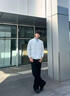 以純（YISHion）2025日系復古假兩件拼接翻領(lǐng)衛衣男秋季潮牌寬松情侶休閑套頭上衣 T329灰色   3XL 曬單實(shí)拍圖