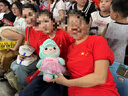 阿諾頓2025國潮風(fēng)大紅圓領(lǐng)純棉短袖t恤男女款休閑寬松青年學(xué)生體恤衣服 小星星-大紅 XL 【適合：135-145斤】 曬單實(shí)拍圖