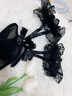 慕薇蕾絲吊帶性感花邊蝴蝶結黑絲襪女長(cháng)筒襪過(guò)膝純欲性感漁網(wǎng)襪JK襪 曬單實(shí)拍圖
