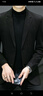 羅蒙（ROMON）西服男士春秋季毛呢西裝男商務(wù)休閑上衣服外套男裝 黑色 XL 曬單實拍圖