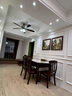 一具一家美式復古全實(shí)木核桃木巖板餐桌餐廳家用可變圓桌1.35m可伸縮飯桌 1.35米餐桌+硬板椅4把 任選款 曬單實(shí)拍圖