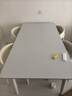 艾譜莉奶油風(fēng)純白色啞光巖板餐桌家用現代簡(jiǎn)約長(cháng)方形實(shí)木可折疊伸縮餐桌 1.2米伸縮1.8米+4張靈芝椅 防爆巖板【FAS級白蠟木】 曬單實(shí)拍圖