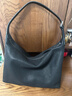 裘真【明星同款】植鞣胎牛皮腋下經(jīng)典hobo包通勤真皮女包 黑色-大號(胎牛皮版) 小包/大包 曬單實(shí)拍圖