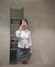 麓格立長(cháng)袖襯衫女士襯衣正裝商務(wù)修身職業(yè)工裝免燙襯衣女白色工作服 白色長(cháng)袖襯衫M【建議90-100斤】 曬單實(shí)拍圖