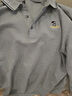 啄木鳥(niǎo)（TUCANO）長(cháng)袖t恤男士春秋季純棉刺繡翻領(lǐng)polo衫舒適百搭上衣男裝 淺灰2XL 曬單實(shí)拍圖