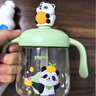 貝親兒童牛奶杯1-3歲寶寶喝水喝奶PPSU直飲奶瓶雙吸管水杯 綠色330mL 曬單實拍圖