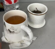 PAKCHOICE茶杯茶水分離陶瓷杯帶蓋辦公室杯羊脂玉水杯父親中秋節禮物泡茶杯 曬單實(shí)拍圖