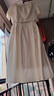 范思藍恩復古文藝假兩件設計感連衣裙女夏2025新款圓領(lǐng)收腰中長(cháng)款 米杏色 S 曬單實(shí)拍圖