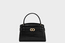CHARLES&KEITH鱷魚(yú)紋凱莉包手提斜挎婚包包女包生日禮物CK2-50270880-1 Black黑色 S 曬單實(shí)拍圖