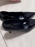 啄木鳥(niǎo)裸色高跟鞋女2025年夏季新款小眾設計感氣質(zhì)亮皮黑色細跟尖頭單鞋 黑色亮面跟高 5cm 37 曬單實(shí)拍圖