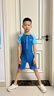 特步兒童泳衣男童2025新款男孩中大童連體防曬速干專(zhuān)業(yè)訓練游泳衣 藍色橙邊 125 【建議120-130cm43-52斤】 曬單實(shí)拍圖