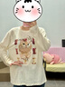 UR2025秋季新款女裝趣味休閑貓咪寬松長(zhǎng)袖T恤UYL450281 粉白 S 曬單實(shí)拍圖