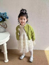 G.DUCKKIDS童裝女童套裝春秋季兒童衣服女小童秋裝連衣裙套裝女孩開(kāi)衫兩件套 綠色毛衣+連衣裙 90 尺碼1~2歲【 80-90cm】cm 曬單實(shí)拍圖