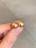 歐芙蘭南洋海水金珍珠耳飾18K金簡約素耳釘款近圓簡單女款送愛人禮物 10-11mm 曬單實(shí)拍圖