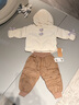 乖奇熊三防嬰幼兒羽絨服拜年外套秋冬季保暖女寶寶連帽外出可愛(ài)新年衣服 奶油白 80 曬單實(shí)拍圖