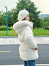 雪中飛2025新款冬季女士抽繩中長(cháng)款抗寒御寒保暖時(shí)尚休閑羽絨服 琥珀米白|7C23 S /160/84A 曬單實(shí)拍圖