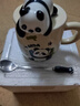 品喻（PINYU）杯子馬克杯咖啡杯陶瓷杯水杯家用大容量帶蓋帶勺沖泡杯招手熊貓 曬單實(shí)拍圖