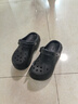 卡駱馳crocs貝拉洞洞鞋沙灘鞋包頭女鞋厚底拖鞋|210062 黑色-001(含智必星） 36 (220mm) 37 曬單實(shí)拍圖
