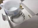 唐豐冰種羊脂玉瓷咖啡杯杯碟套裝精致高級感下午茶馬克杯陶瓷水杯帶勺 逐浪咖啡杯(禮盒裝) 250ml 曬單實(shí)拍圖