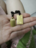 中國黃金（CHINA GOLD）足金999蓮花平安無事牌黃金吊墜方牌項鏈男女情侶生日禮物 金重約6g【配繩】 曬單實拍圖