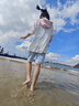 蕉下（beneunder）防曬衣女長款超透氣修身防曬服防紫外線戶外出行AS829霜奶白L 曬單實拍圖