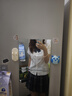 寶格妍學(xué)院蕾絲花邊短袖襯衫2024設計白色夏季修身新款顯瘦襯衣上衣 白色蕾絲 XL 115-130斤 曬單實(shí)拍圖