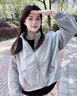 森馬（Semir）短款運動外套女2025春秋新款棒球服休閑顯瘦夾克開衫上衣寬松百搭 淺灰色 M 【100--115斤】 曬單實拍圖