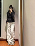 蕓蕁羽絨服女2025新款瑜伽服女短款白鴨絨修身顯瘦冬季保暖連帽戶(hù)外運 MON 黑色 XL 修身健【110-125斤】 曬單實(shí)拍圖