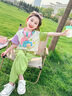 女童運動(dòng)套裝夏季短袖2025新款兒童衣服1-3小女孩洋氣兩件套4-6歲 綠色 120 曬單實(shí)拍圖