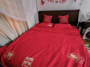 墨斗魚(yú)結婚抱枕送新人禮物紅色喜字靠枕沙發(fā)靠墊婚禮婚房布置裝飾1對 曬單實(shí)拍圖