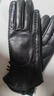 恒源祥韓版秋冬蝴蝶結小羊皮真皮手套女士冬季保暖加絨加厚騎行觸屏防風(fēng) 黑色 M手掌偏小 曬單實(shí)拍圖