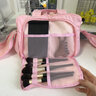 范爺家化妝包女大容量便攜外出旅行洗漱包分區收納超大輕便款懶人收納包 雙開(kāi)大容量化妝包【粉色】 曬單實(shí)拍圖
