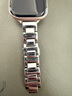 表帶哥適用蘋果手表表帶女士 夏天夏季透氣三珠鋼帶apple watch S10/S9/iwatch series新款女款銀色 曬單實拍圖