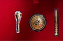 中國黃金（CHINA GOLD）寶寶金飾黃金片足金碗筷勺紀念品滿(mǎn)月周歲新生嬰兒見(jiàn)面禮物生日 黃金碗筷三件套【約1g】 曬單實(shí)拍圖