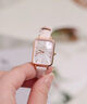 丹尼爾惠靈頓（DanielWellington）DW女士小方表全新珠光貝母腕表七夕禮物芭比粉色DW00100508 曬單實(shí)拍圖