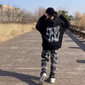 帛芮毛呢格子休閑褲女款2025年新款秋季寬松高腰闊腿褲慵懶風(fēng)直筒褲 曬單實(shí)拍圖
