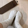 佰姿緣美拉德襪子女中筒襪春秋款純棉紗線(xiàn)咖色碎花復古堆堆襪搭配勃肯鞋 「3雙裝」米灰+淺灰+卡其 均碼 （可試穿一雙） 曬單實(shí)拍圖