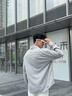 回力休閑長袖襯衫男款春秋季運動透氣寬松上衣親膚免燙法蘭絨男士外套 麻灰(純色) L /175(回力潮牌 品質保障) 曬單實拍圖