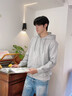名創(chuàng)優(yōu)品（MINISO）衛(wèi)衣外套男重磅帶帽子休閑運(yùn)動長袖開衫男士簡約高級感連帽衣服秋 麻灰(空白) XL /180(體重140-160斤) 曬單實(shí)拍圖