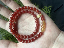 施華索尼亞天然紅瑪瑙黃水晶手串女款招財(cái)轉(zhuǎn)運(yùn)珠手鏈生日禮物 雙圈款 珠子6mm 曬單實(shí)拍圖