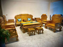 匠令金絲楠木實木沙發(fā)四川小葉楨楠新中式客廳家具組合大戶型九件套 金絲楠木雕龍沙發(fā) 曬單實拍圖