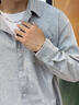 名創(chuàng  )優(yōu)品（MINISO）法蘭絨襯衫男新款春秋季日系百搭簡(jiǎn)約麻灰色長(cháng)袖襯衣外套男士長(cháng)袖 麻灰 XL 180 (不起球不掉色) 曬單實(shí)拍圖