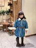 G.DUCKKIDS小黃鴨女童牛仔外套秋冬兒童冬季加絨冬裝女寶寶羊羔絨中長(cháng)款上衣 藍色 120 建議5~6歲【110-120cm】cm 曬單實(shí)拍圖