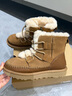 UGG秋季新款女士時(shí)尚舒適保暖系帶平底拉鏈休閑短筒雪地靴1174574 CHE | 栗色 37 曬單實(shí)拍圖