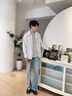 名創(chuàng)優(yōu)品（MINISO）2025春秋新款牛津紡襯衫男士商務(wù)條紋長袖青年時(shí)尚百搭休閑襯衣男 藍(lán)白條(空白) L 175 (30天質(zhì)量問題全額退) 曬單實(shí)拍圖