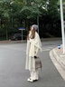 春乏雙面絨毛呢大衣女中長(cháng)款2025春秋季新款網(wǎng)紅赫本風(fēng)小個(gè)子呢子外套 銀狐灰 XS 建議105斤以下 曬單實(shí)拍圖